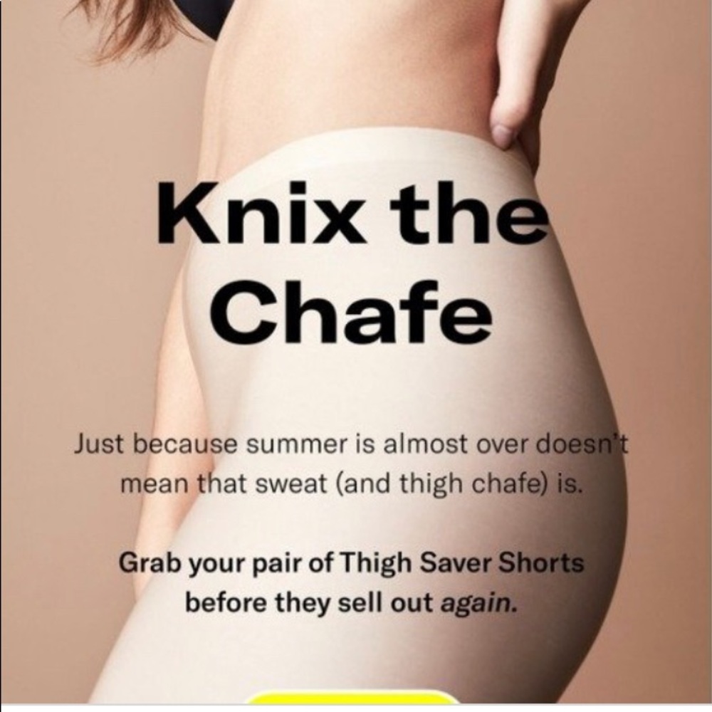 Thigh saver, no chafe, no leak, breathable shorts